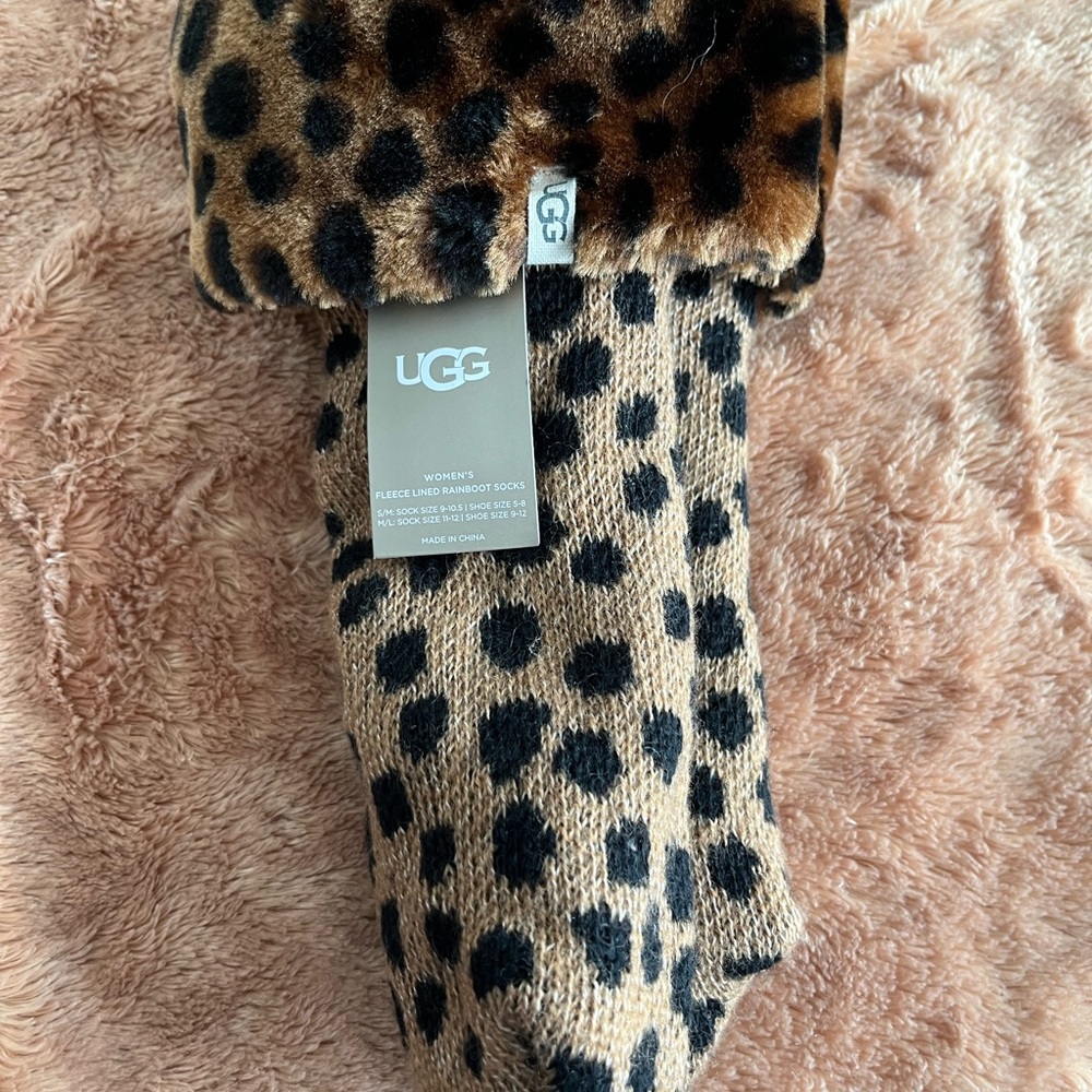 NWT UGG fleece lined rainboot socks. Size S/M.